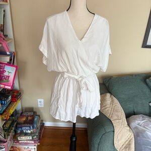 Altar'd State Cream Wrap Blouse with Tie Waist